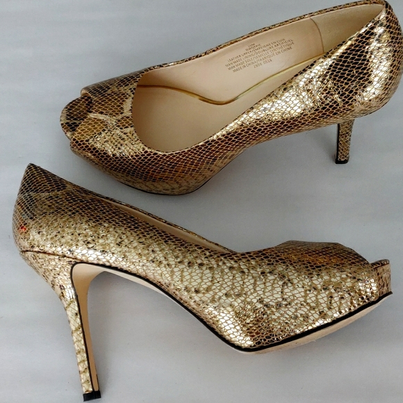 Nine West leather platform heels size 10M - Picture 1 of 3